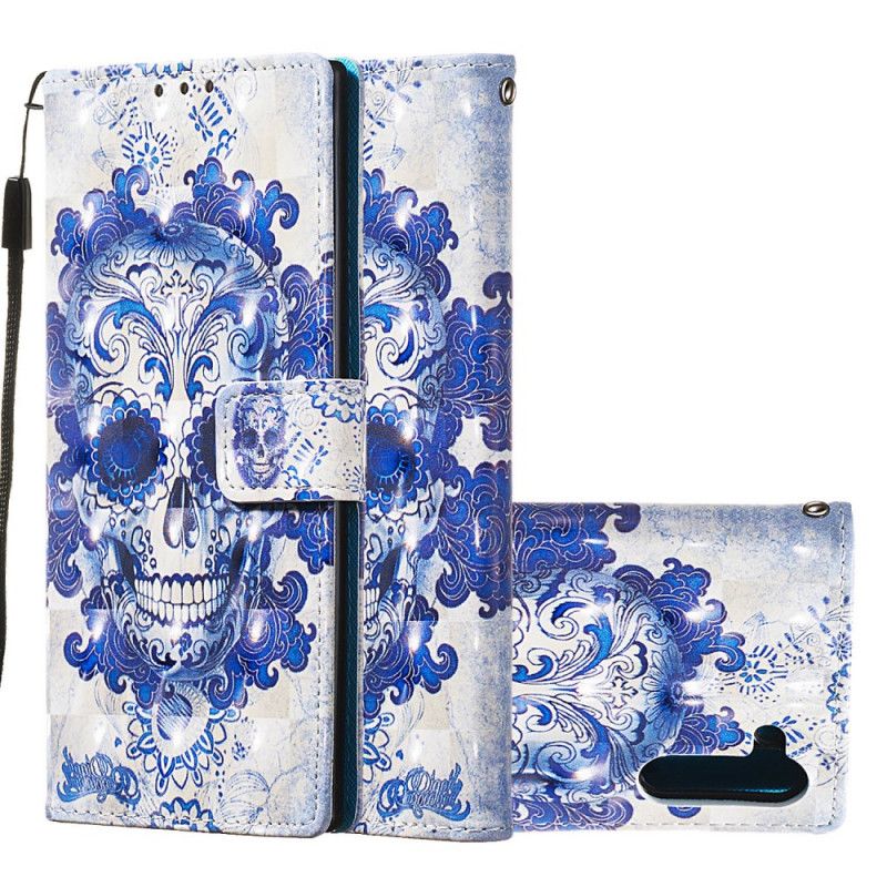 Etui Folio Samsung Galaxy Note 10 Niebieska Czaszka