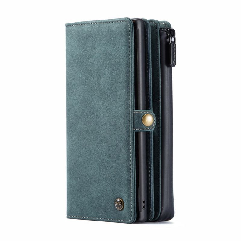 Etui Folio Samsung Galaxy Note 10 Szary Czarny Zabytkowe Skórzane Etui