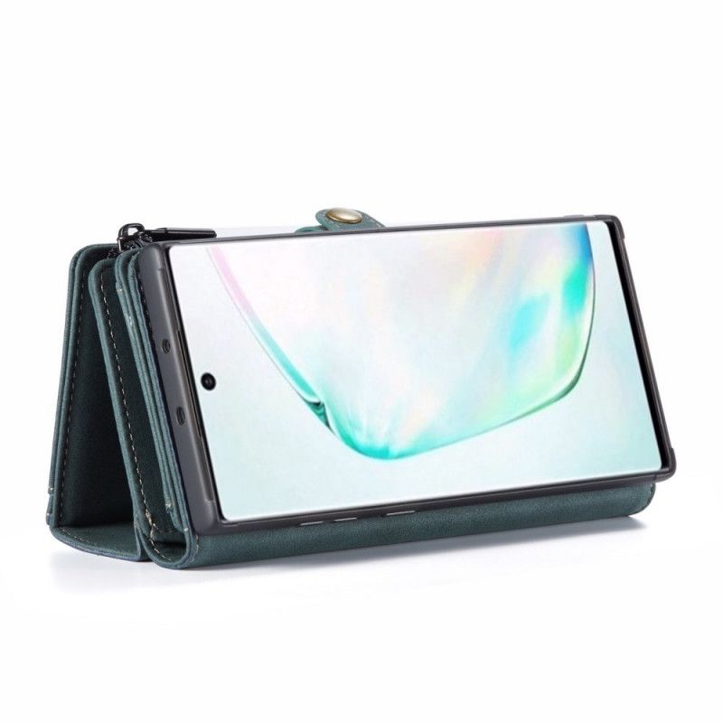 Etui Folio Samsung Galaxy Note 10 Szary Czarny Zabytkowe Skórzane Etui