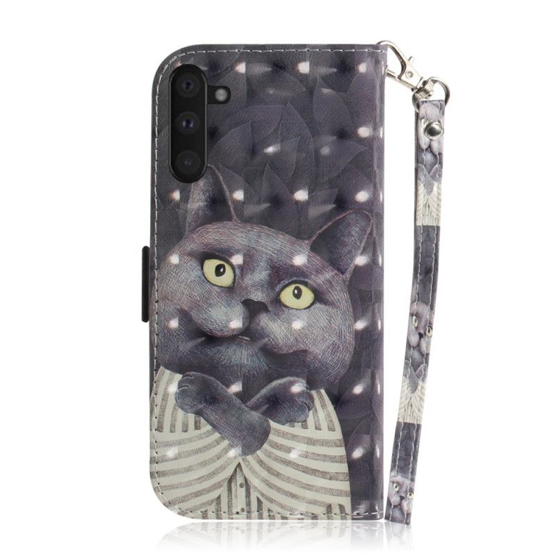 Etui Folio Samsung Galaxy Note 10 Szary Kot Ze Stringami Etui Ochronne