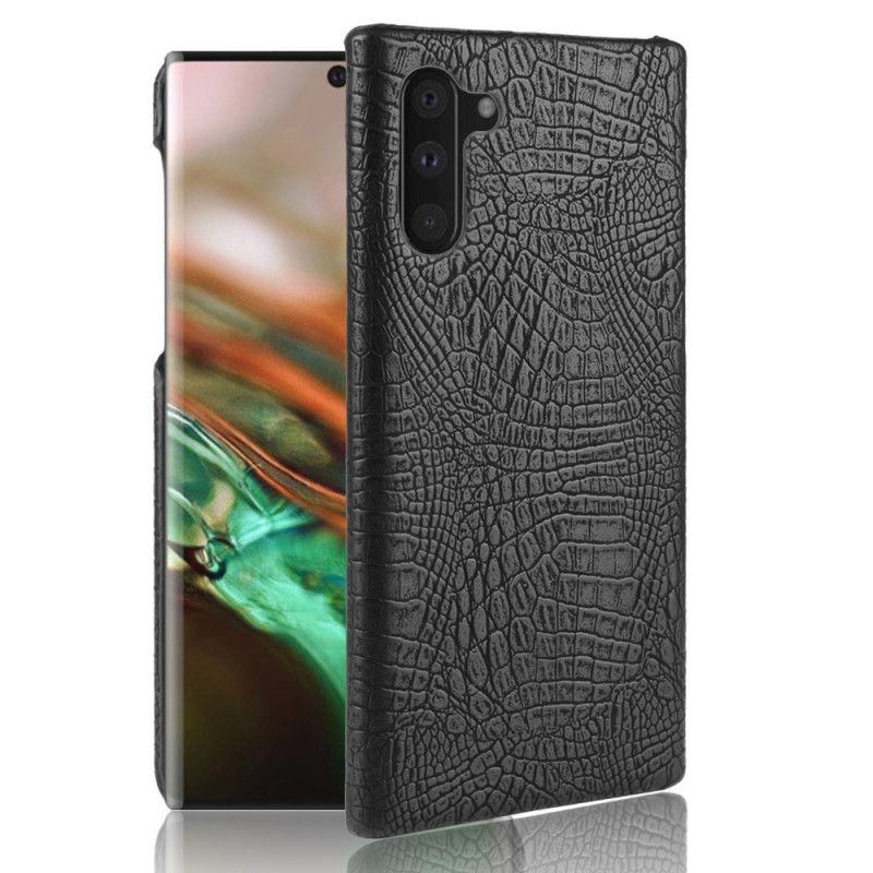 Etui Samsung Galaxy Note 10 Biały Czarny Efekt Skóry Krokodyla Etui Ochronne