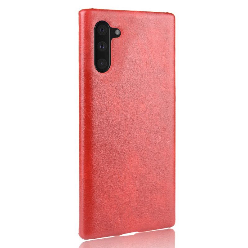 Etui Samsung Galaxy Note 10 Czerwony Czarny Efekt Skóry Liczi Etui Ochronne