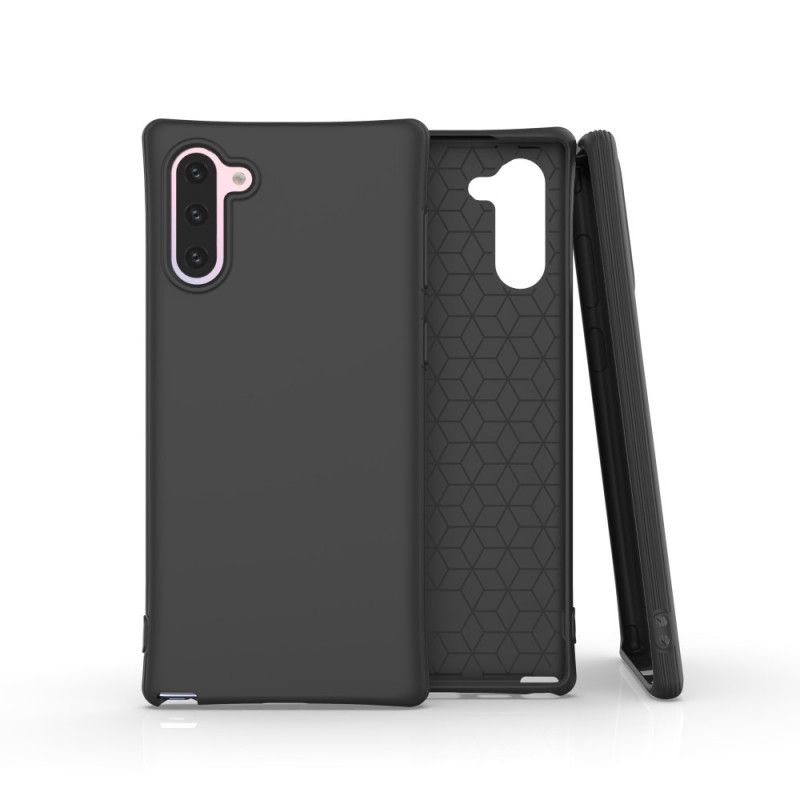 Etui Samsung Galaxy Note 10 Czerwony Czarny Elastyczny Mat Silikonowy Etui Ochronne