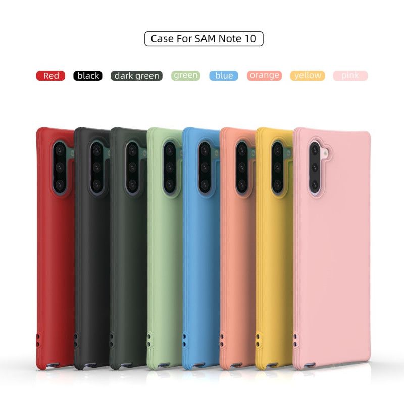 Etui Samsung Galaxy Note 10 Czerwony Czarny Elastyczny Mat Silikonowy Etui Ochronne