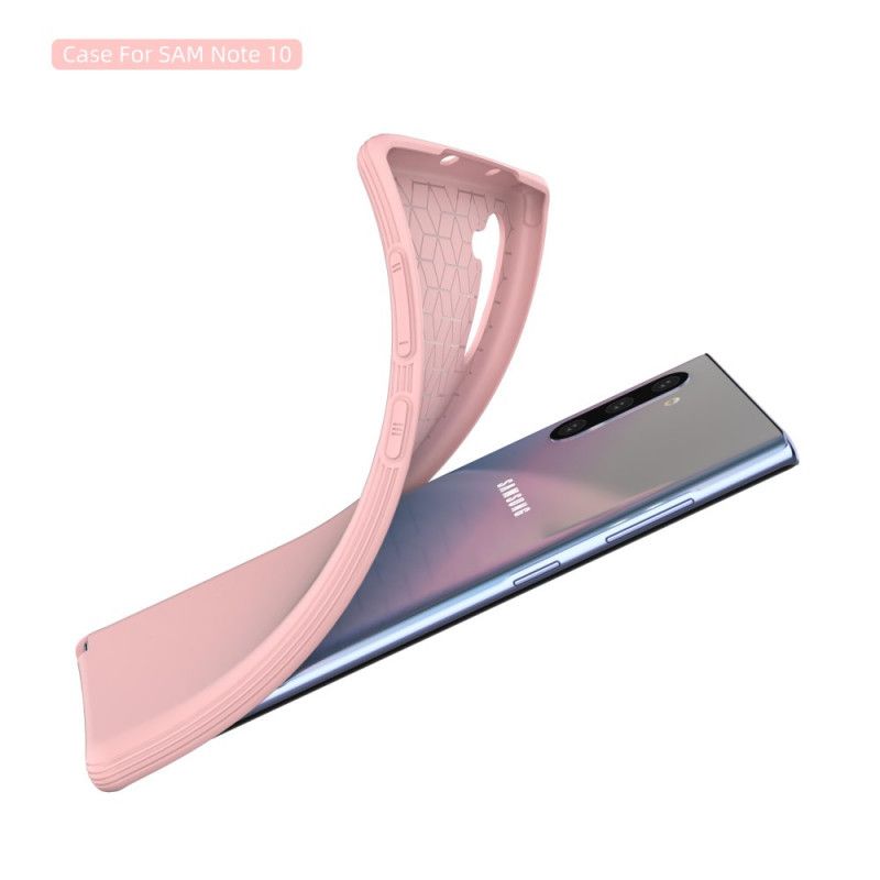 Etui Samsung Galaxy Note 10 Czerwony Czarny Elastyczny Mat Silikonowy Etui Ochronne