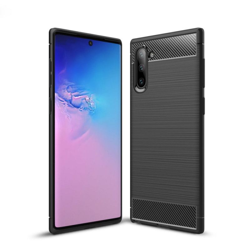 Etui Samsung Galaxy Note 10 Czerwony Czarny Szczotkowane Włókno Węglowe