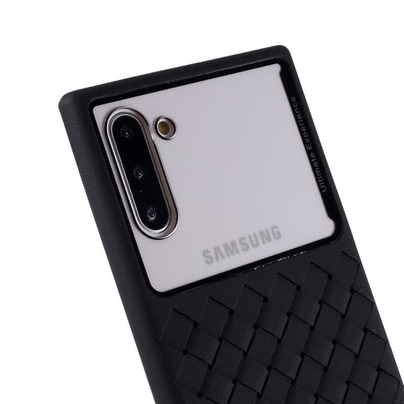 Etui Samsung Galaxy Note 10 Czerwony Czarny Wzór Tkania Etui Ochronne