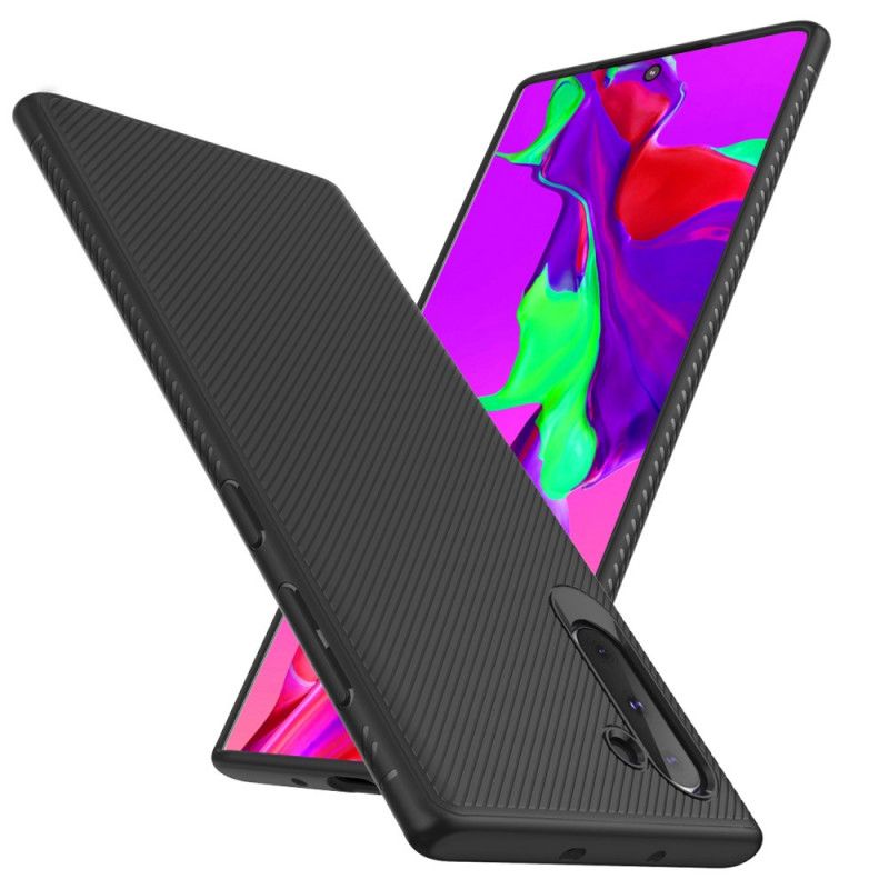 Etui Samsung Galaxy Note 10 Czerwony Twill Z Włókna Węglowego Etui Ochronne