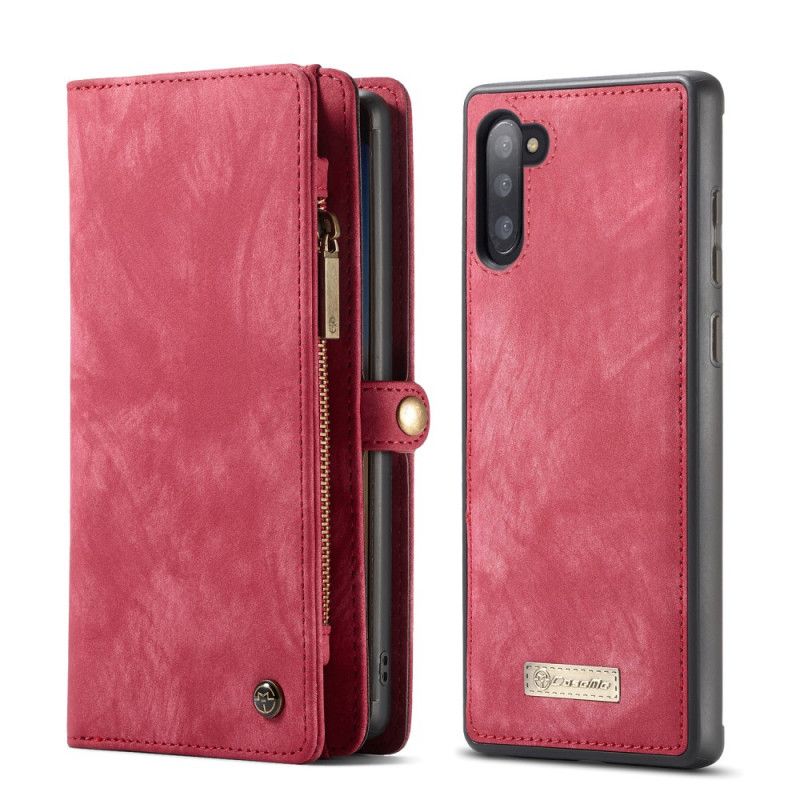 Flip Kotelot Samsung Galaxy Note 10 Czerwony Czarny Etui na Telefon Etui Z Portfelem I Etui