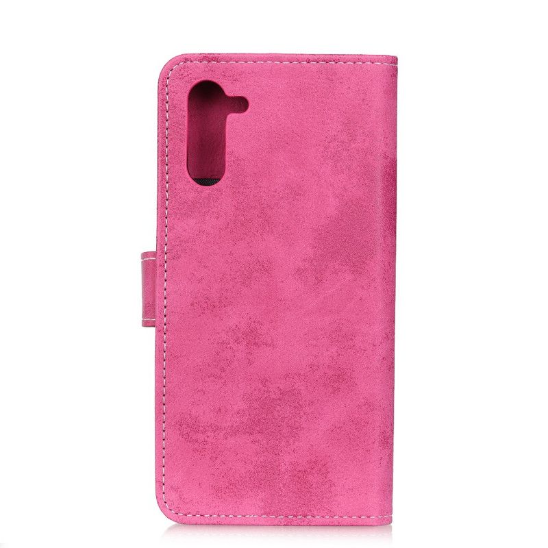 Obudowa Samsung Galaxy Note 10 Magenta Szary Efekt Skóry W Stylu Vintage