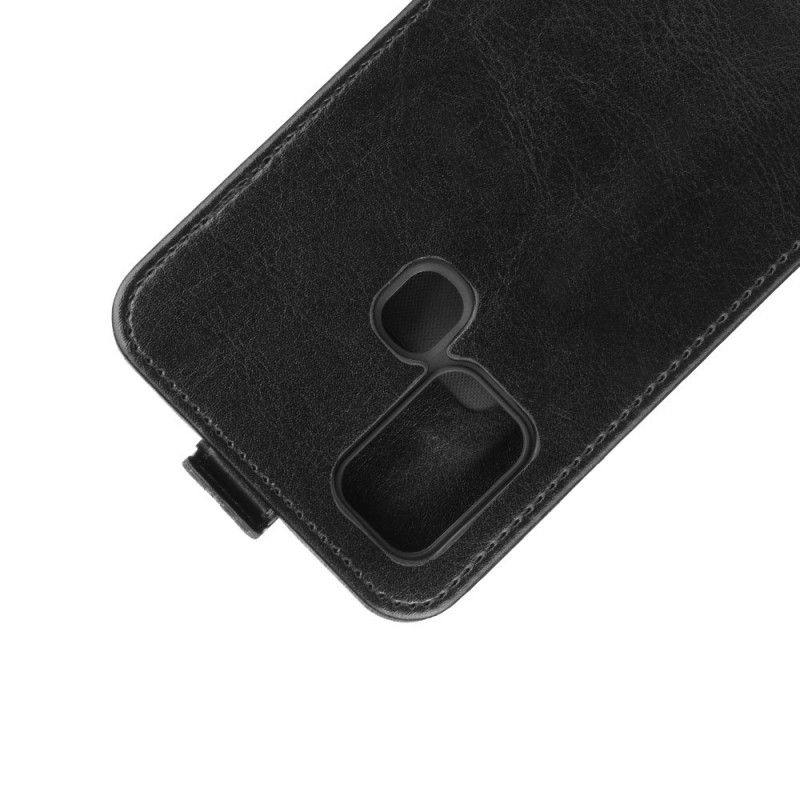 Etui Folio Samsung Galaxy M31 Biały Czarny Efekt Składanej Skóry Etui Ochronne