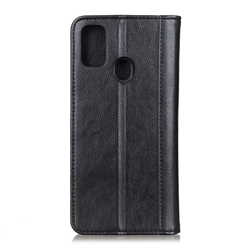 Etui Folio Samsung Galaxy M31 Czarny Styl Dwoiny Skóry