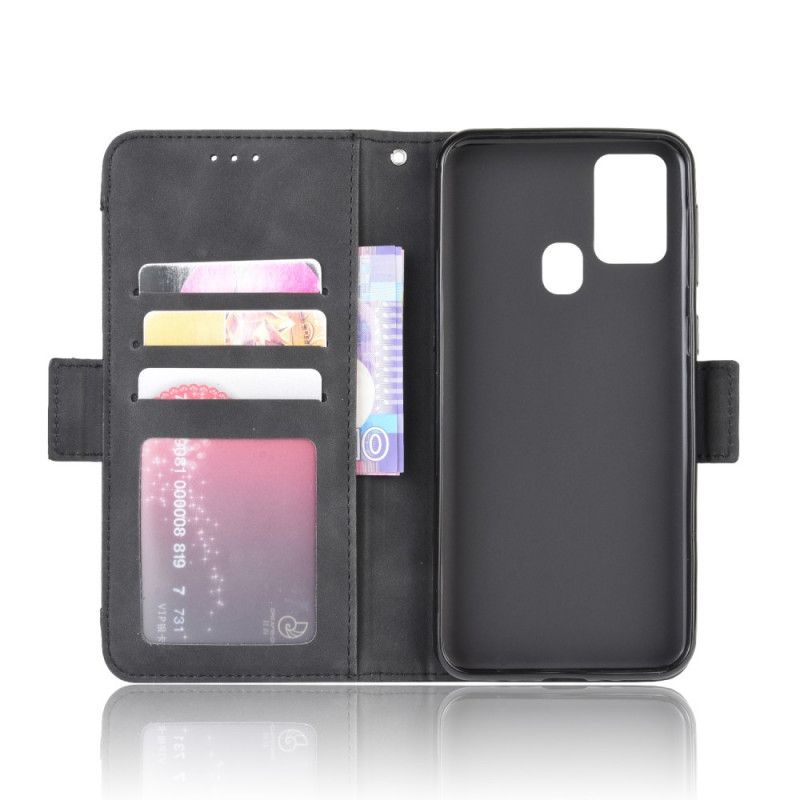 Etui Folio Samsung Galaxy M31 Czerwony Czarny Karta Multi-Card Pierwszej Klasy Etui Ochronne