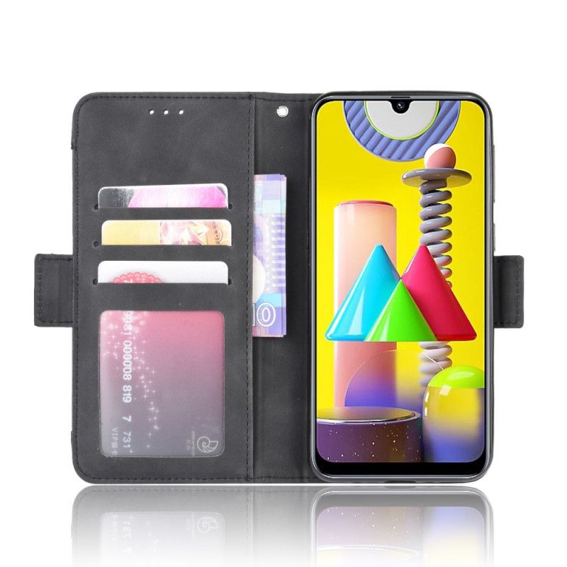 Etui Folio Samsung Galaxy M31 Czerwony Czarny Karta Multi-Card Pierwszej Klasy Etui Ochronne