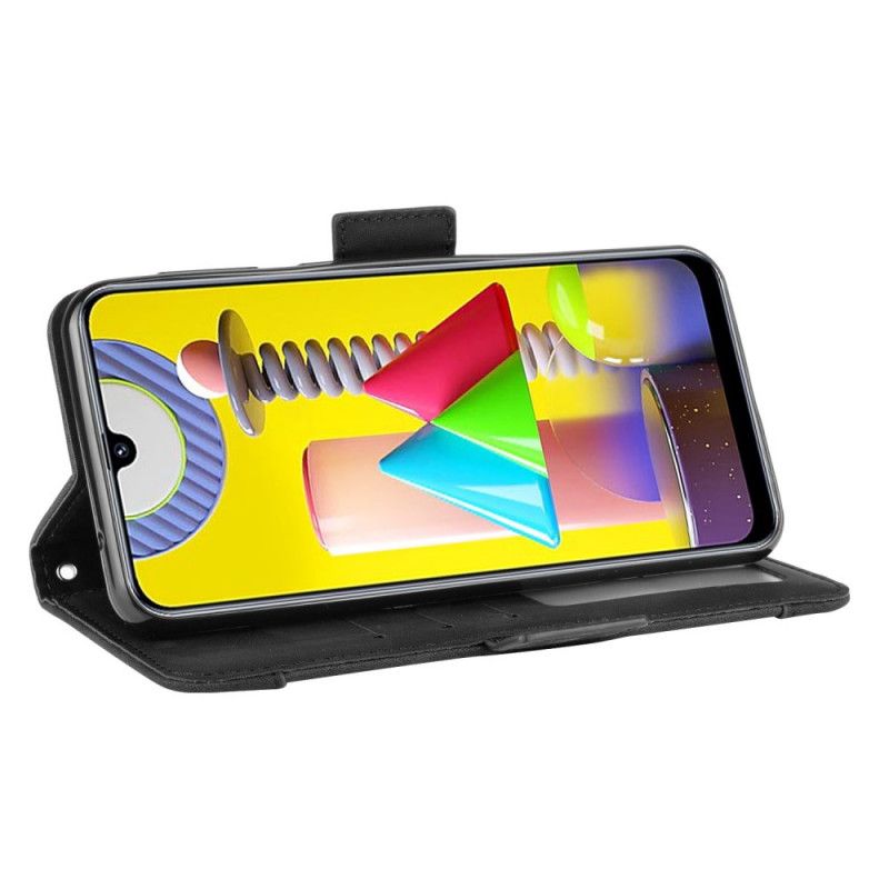 Etui Folio Samsung Galaxy M31 Czerwony Czarny Karta Multi-Card Pierwszej Klasy Etui Ochronne