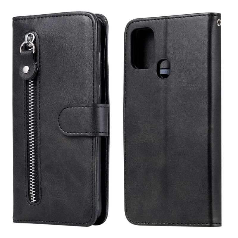 Etui Folio Samsung Galaxy M31 Czerwony Czarny Portmonetka W Stylu Vintage Etui Ochronne