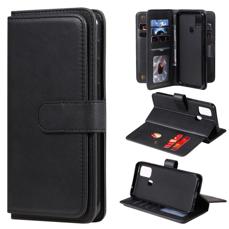 Etui Folio Samsung Galaxy M31 Granatowy Czarny Wielofunkcyjne Etui Na 10 Kart Etui Ochronne