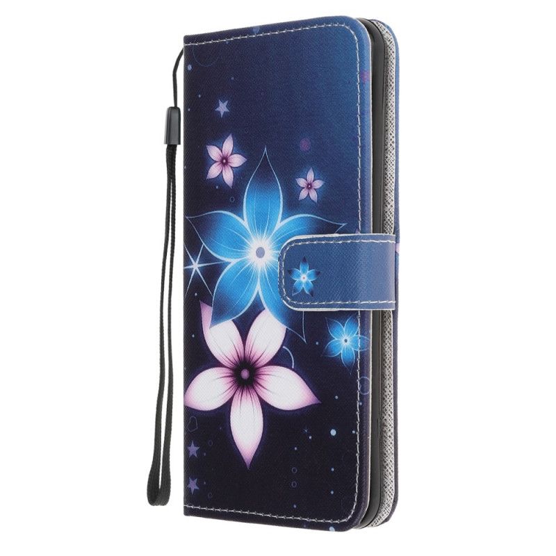 Etui Folio Samsung Galaxy M31 Księżycowe Kwiaty Ze Stringami Etui Ochronne