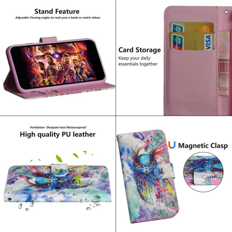 Etui Folio Samsung Galaxy M31 Ptak Akwarelowy