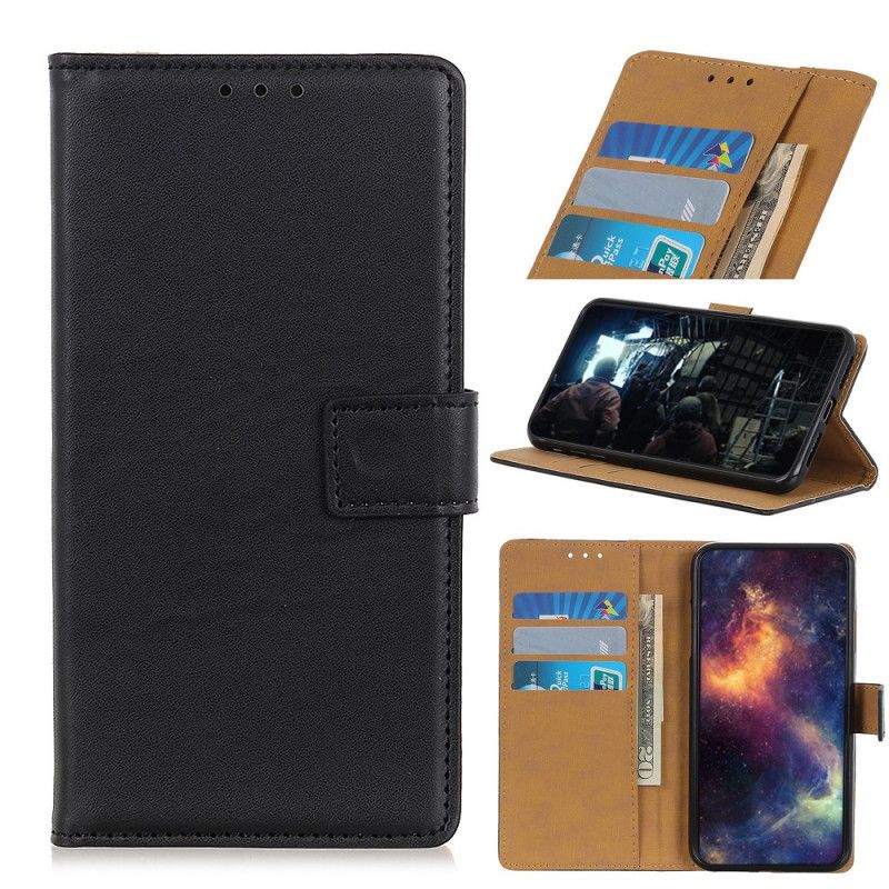 Etui Folio Samsung Galaxy M31 Srebrny Czarny Prosta Sztuczna Skóra