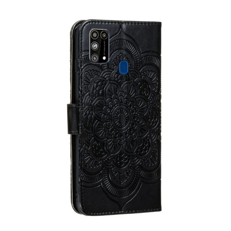 Etui Folio Samsung Galaxy M31 Szary Czarny Cała Mandala Etui Ochronne