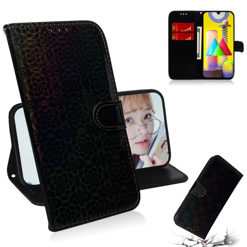 Etui Folio Samsung Galaxy M31 Szary Czarny Czysty Kolor