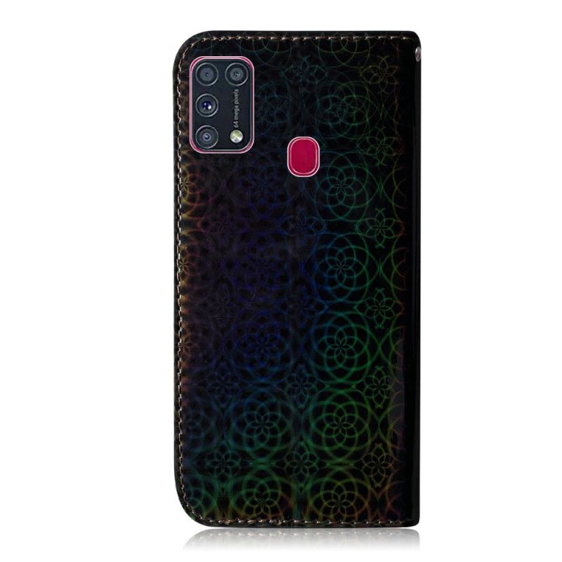 Etui Folio Samsung Galaxy M31 Szary Czarny Czysty Kolor