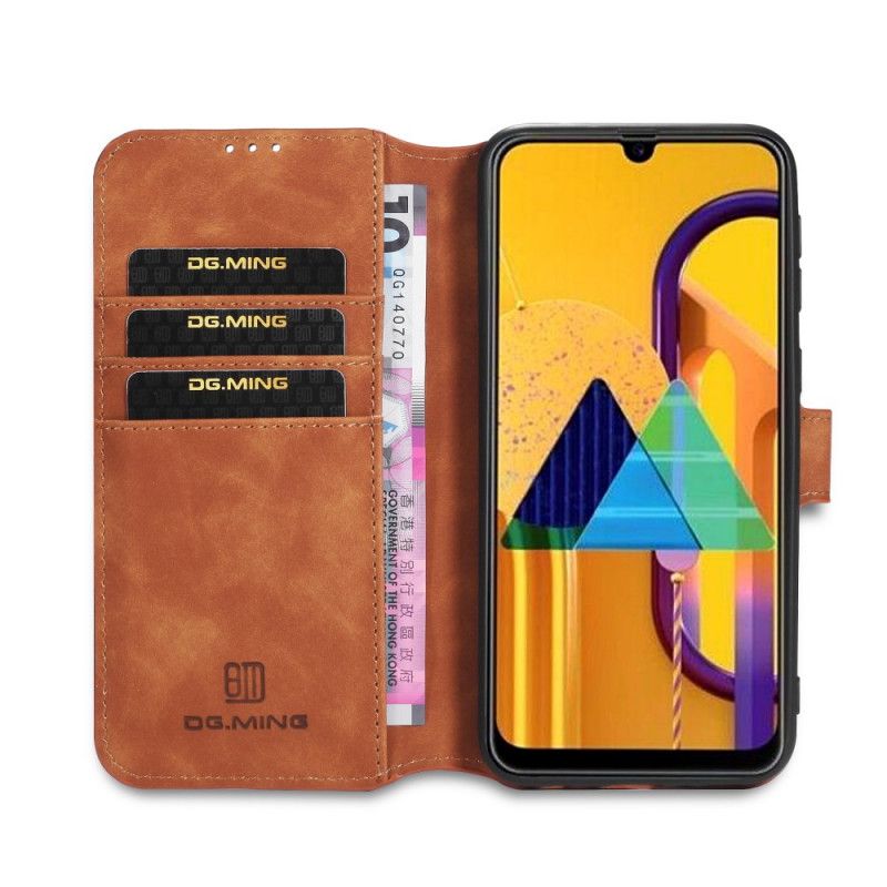 Etui Folio Samsung Galaxy M31 Szary Czarny Retro Dg.Ming Etui Ochronne