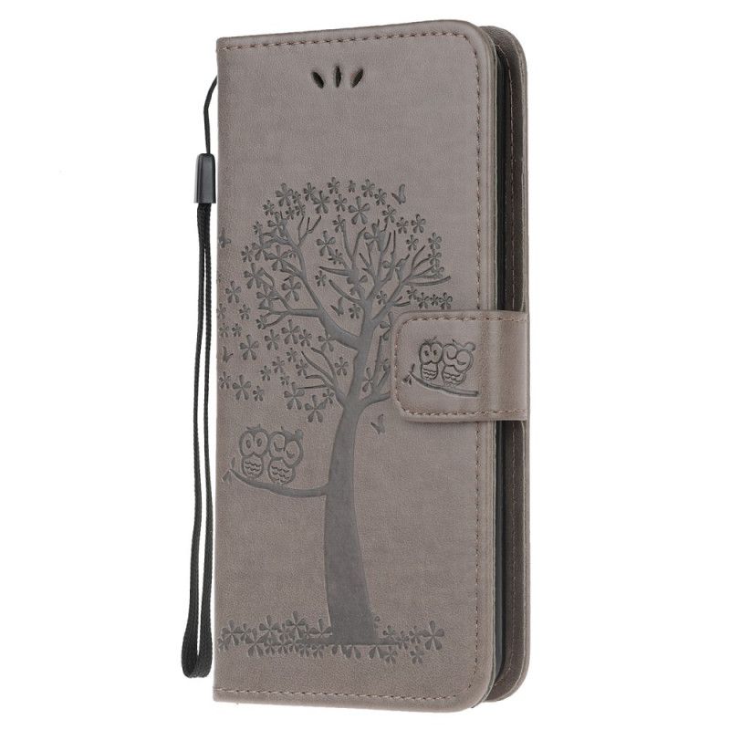 Etui Folio Samsung Galaxy M31 Szary Czarny Sowy Drzewne I Stringi