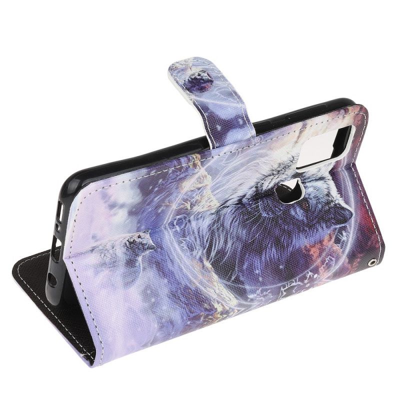 Etui Folio Samsung Galaxy M31 Wilk Zimą Ze Stringami Etui Ochronne