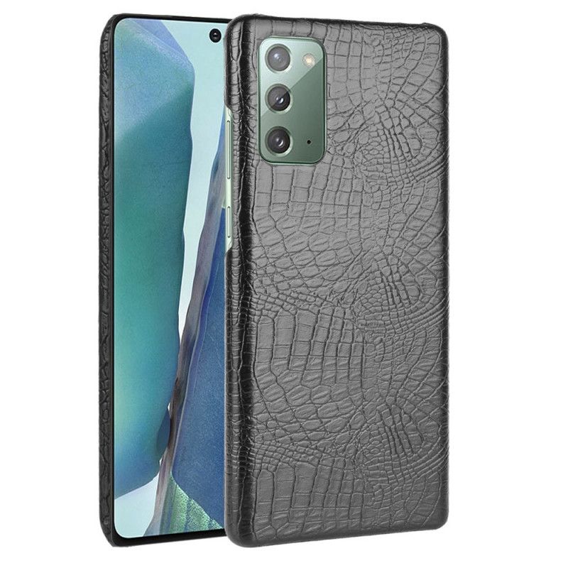 Etui Samsung Galaxy M31 Biały Czarny Efekt Skóry Krokodyla