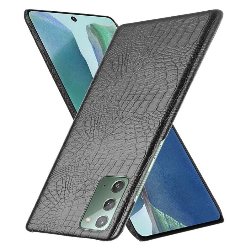 Etui Samsung Galaxy M31 Biały Czarny Efekt Skóry Krokodyla