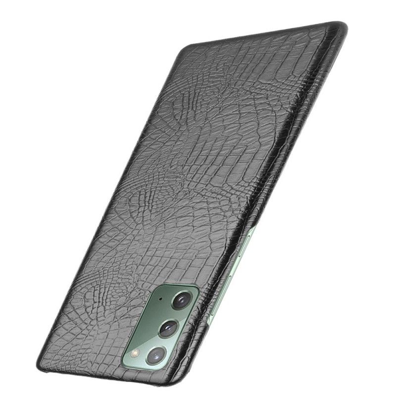 Etui Samsung Galaxy M31 Biały Czarny Efekt Skóry Krokodyla