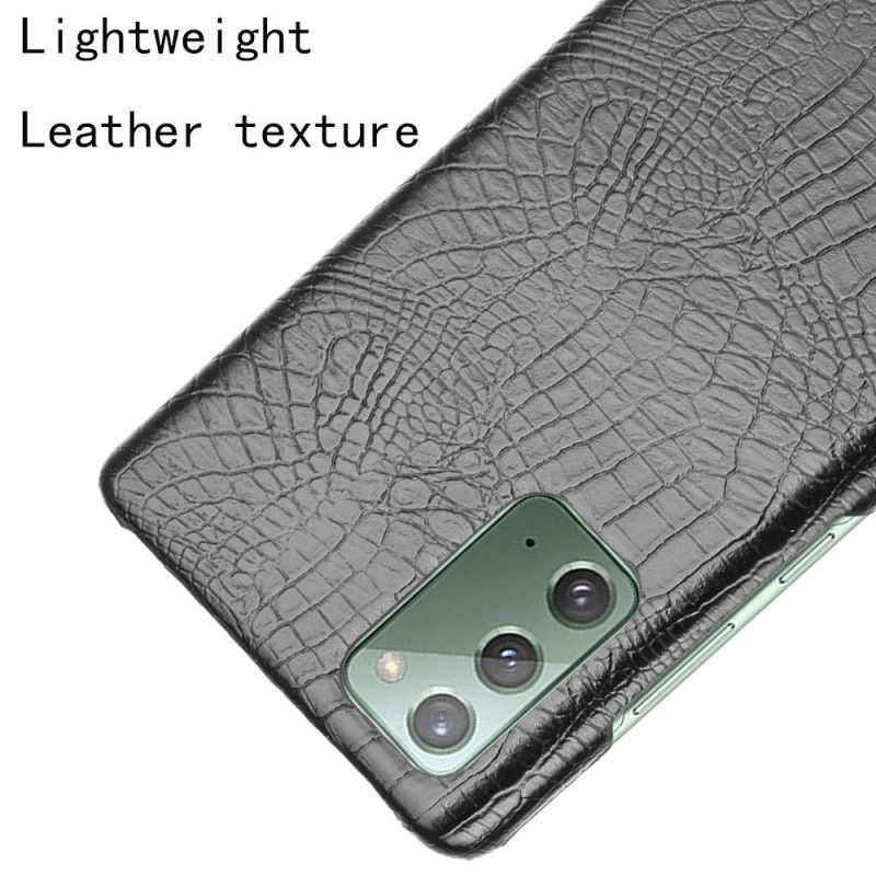 Etui Samsung Galaxy M31 Biały Czarny Efekt Skóry Krokodyla