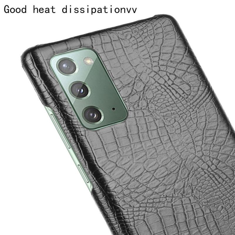 Etui Samsung Galaxy M31 Biały Czarny Efekt Skóry Krokodyla