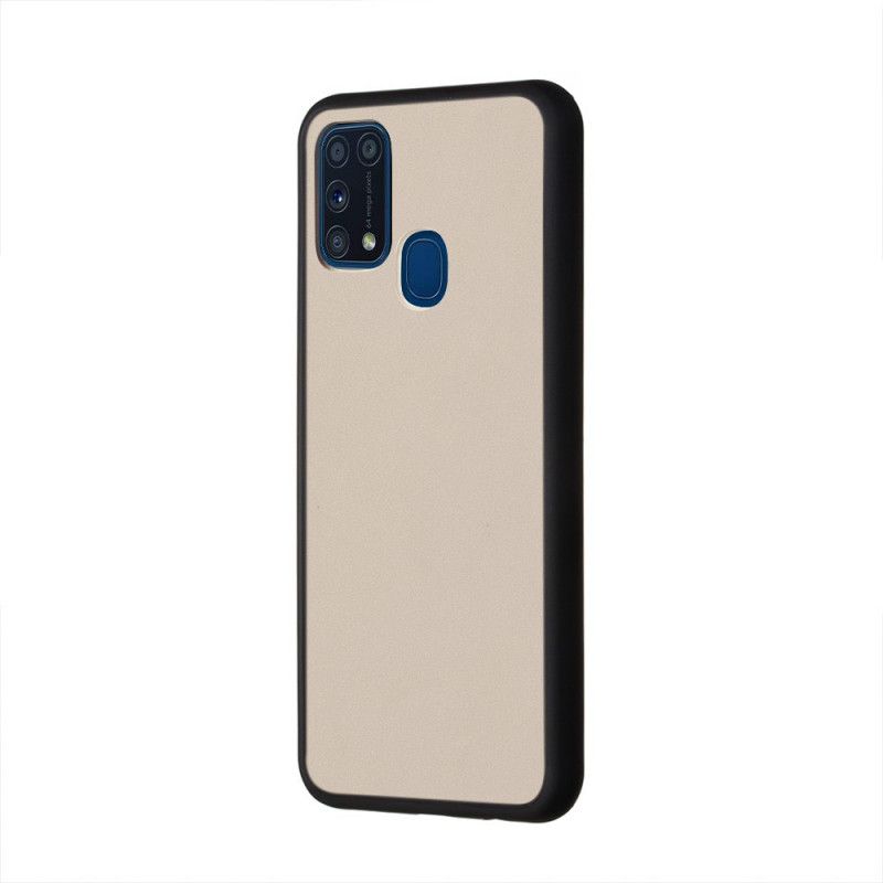 Etui Samsung Galaxy M31 Biały Czarny Hybryda Z Kolorowymi Krawędziami