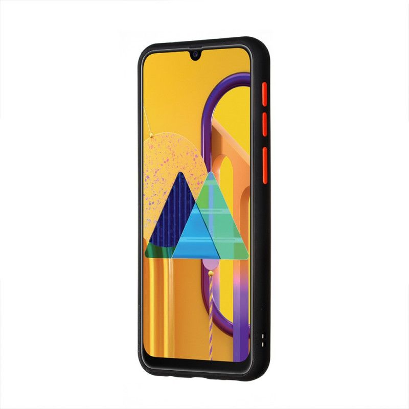 Etui Samsung Galaxy M31 Biały Czarny Hybryda Z Kolorowymi Krawędziami