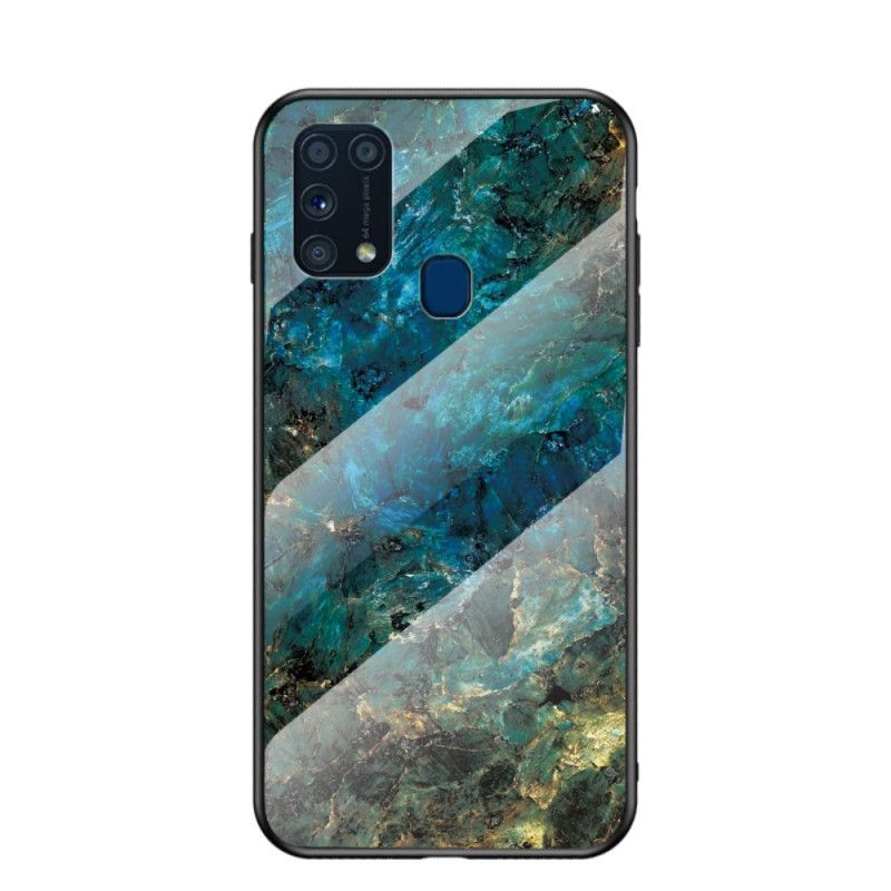 Etui Samsung Galaxy M31 Biały Czarny Szkło Hartowane W Kolorze Premium Etui Ochronne