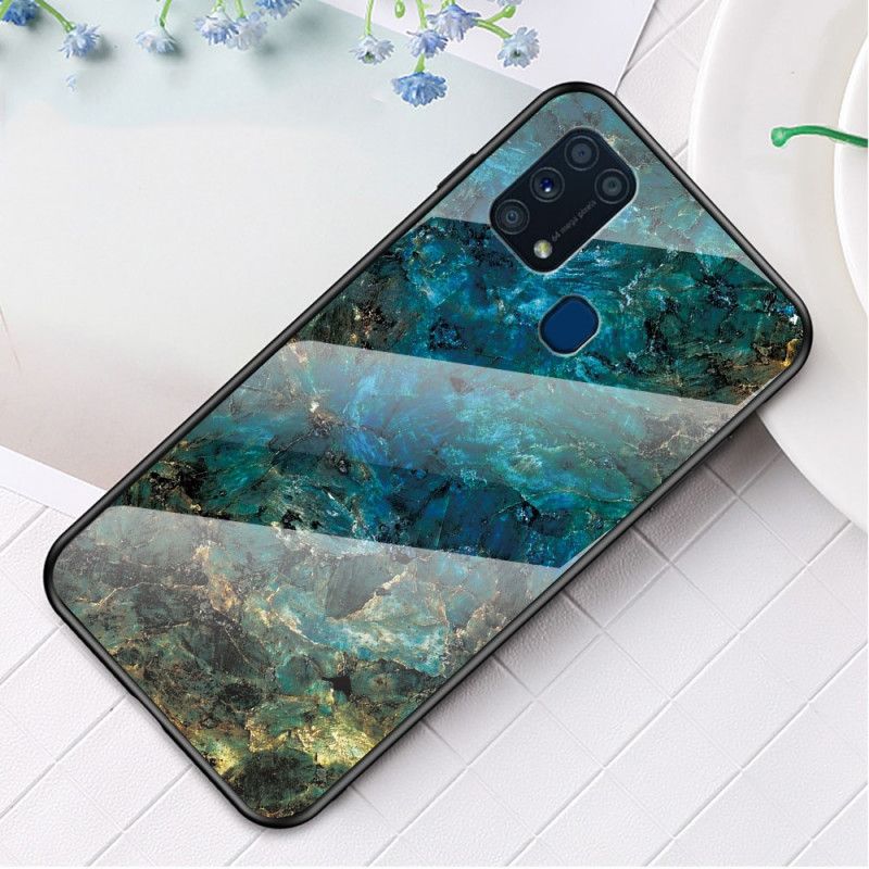 Etui Samsung Galaxy M31 Biały Czarny Szkło Hartowane W Kolorze Premium Etui Ochronne