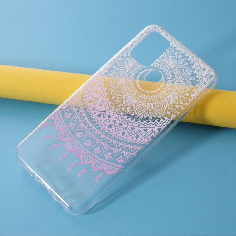 Etui Samsung Galaxy M31 Jasnoniebieski Różowy Przezroczysta Kolorowa Mandala