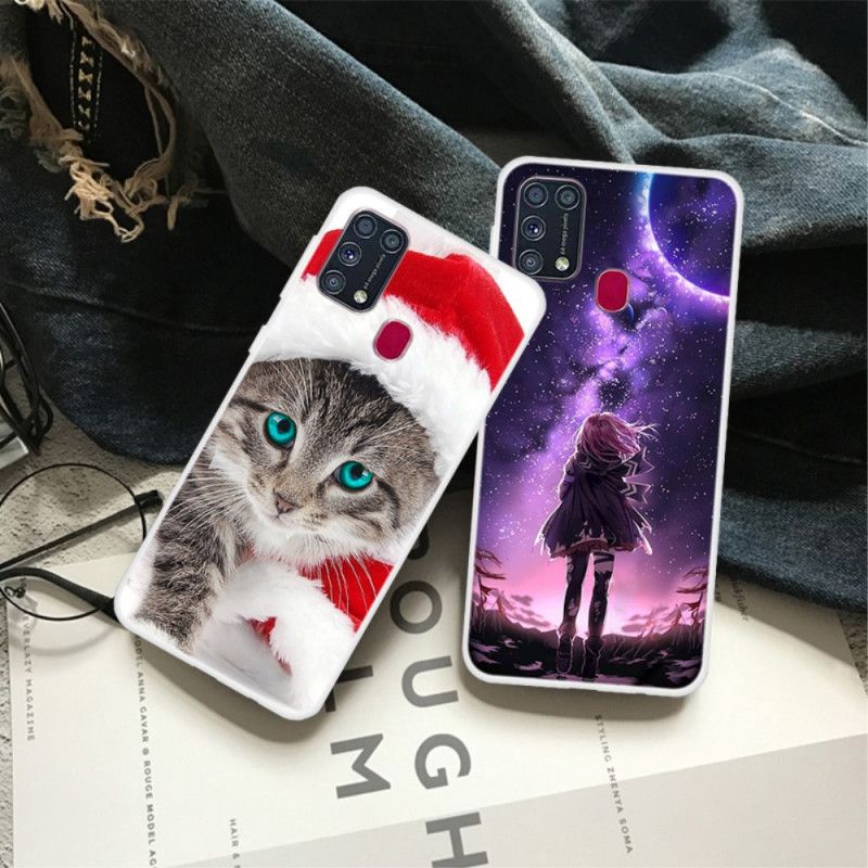 Etui Samsung Galaxy M31 Świąteczny Kot