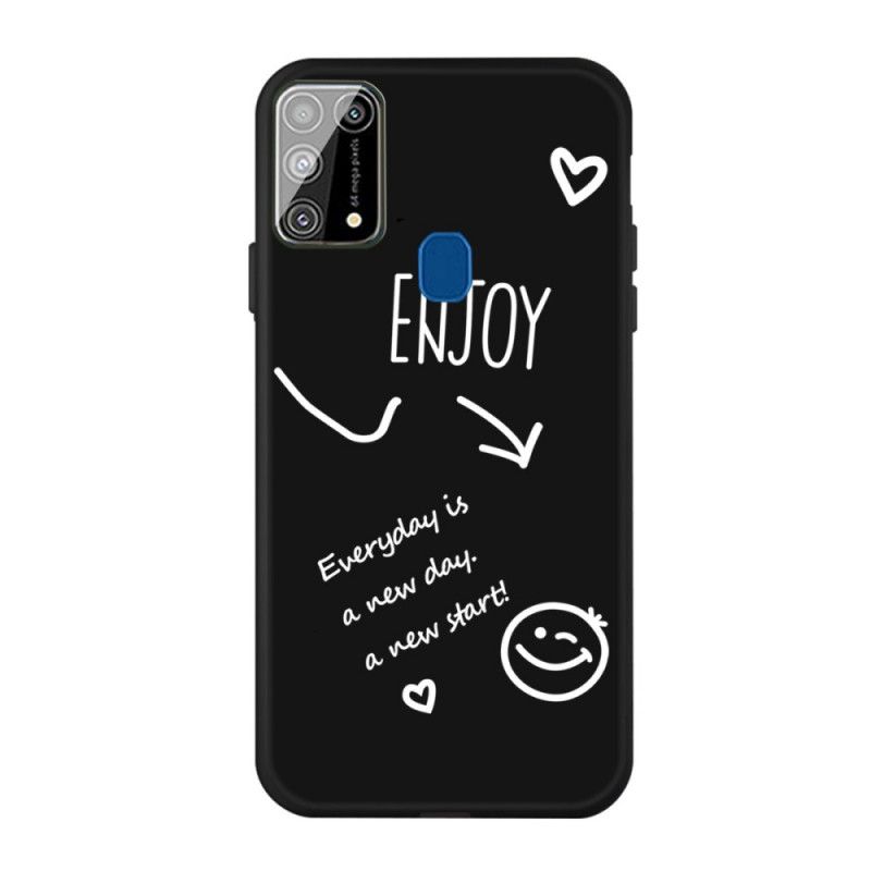 Etui Samsung Galaxy M31 Szary Czarny Ciesz Się Silikonem Etui Ochronne