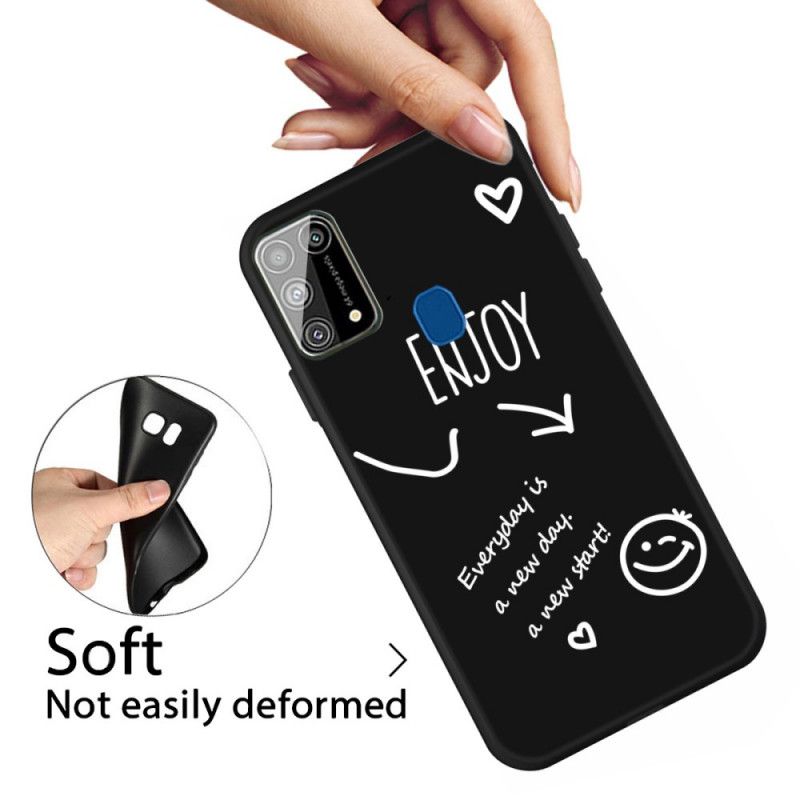 Etui Samsung Galaxy M31 Szary Czarny Ciesz Się Silikonem Etui Ochronne