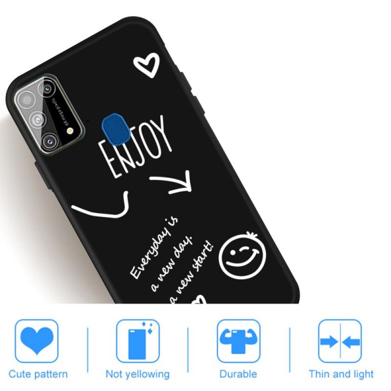 Etui Samsung Galaxy M31 Szary Czarny Ciesz Się Silikonem Etui Ochronne