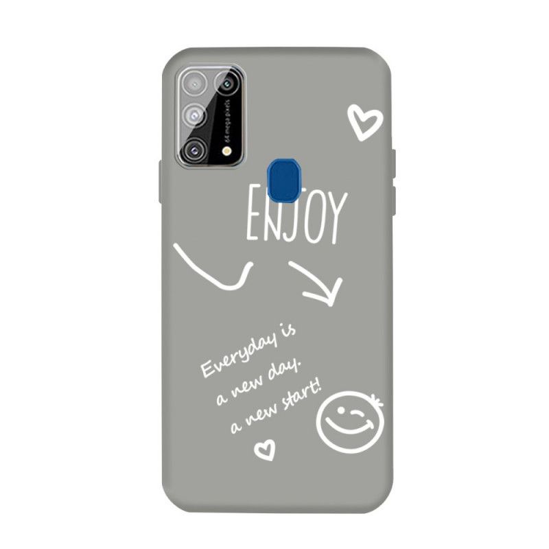 Etui Samsung Galaxy M31 Szary Czarny Ciesz Się Silikonem Etui Ochronne