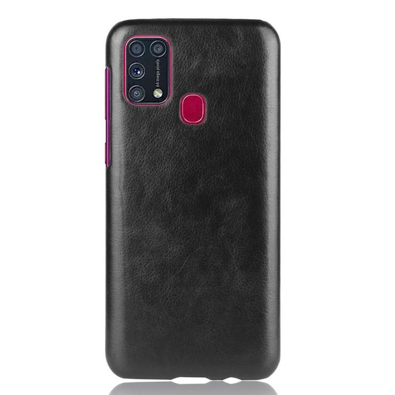 Etui Samsung Galaxy M31 Szary Czarny Efekt Skóry Lychee Performance Etui Ochronne