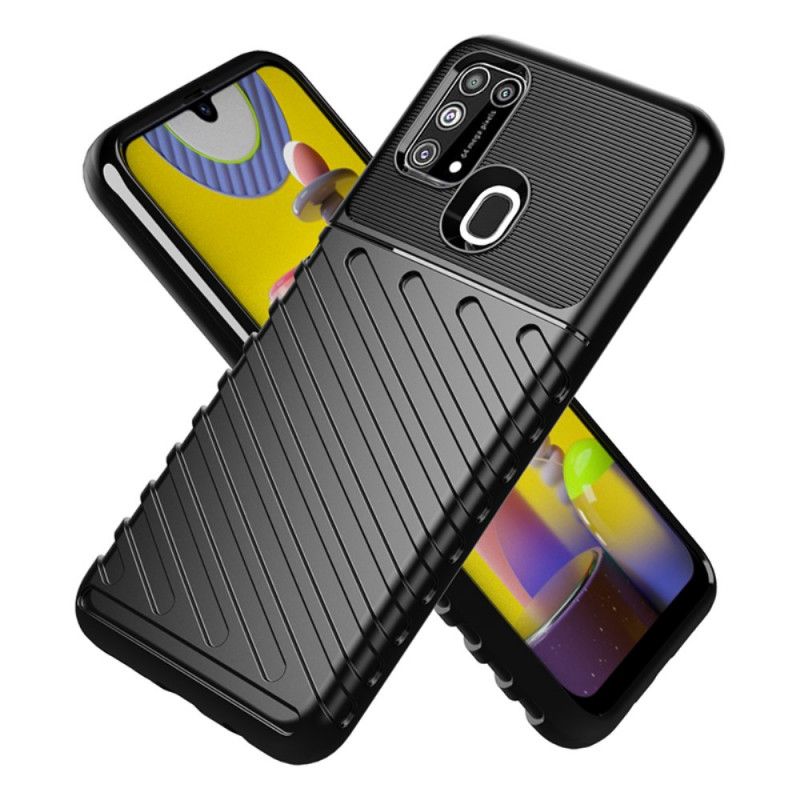 Etui Samsung Galaxy M31 Zielony Czarny Seria Grzmotów Etui Ochronne