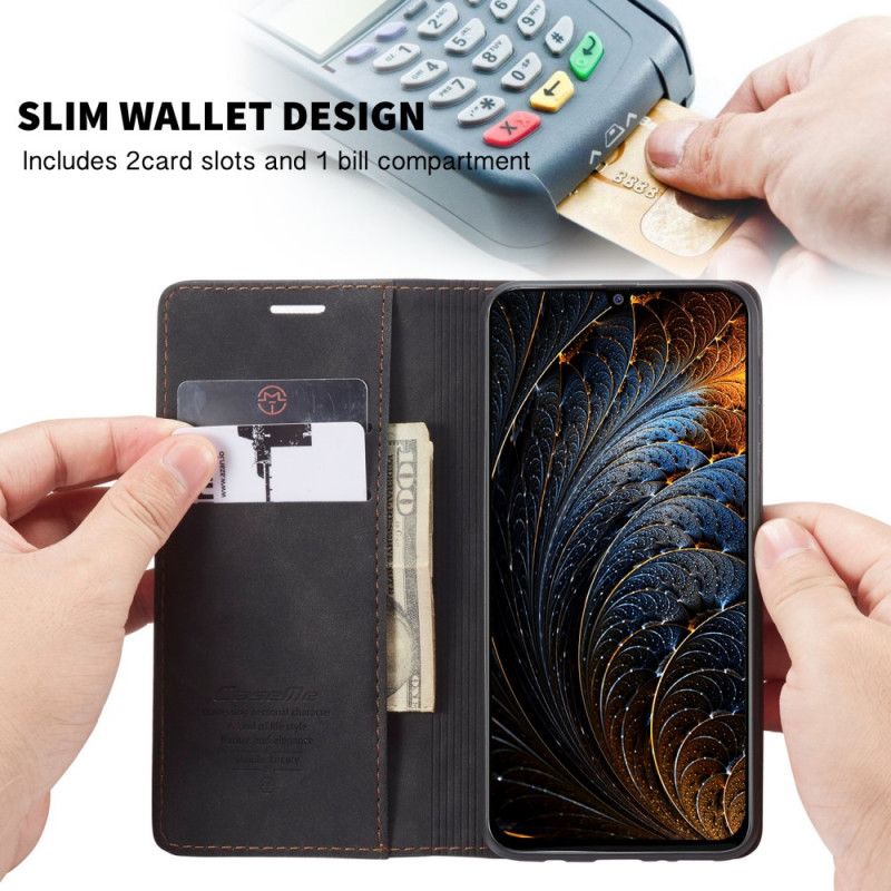 Flip Kotelot Samsung Galaxy M31 Granatowy Czarny Etui Z Imitacji Skóry Etui Ochronne