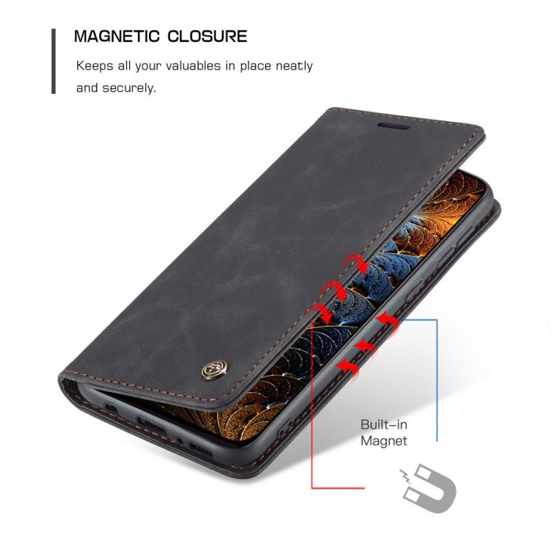 Flip Kotelot Samsung Galaxy M31 Granatowy Czarny Etui Z Imitacji Skóry Etui Ochronne