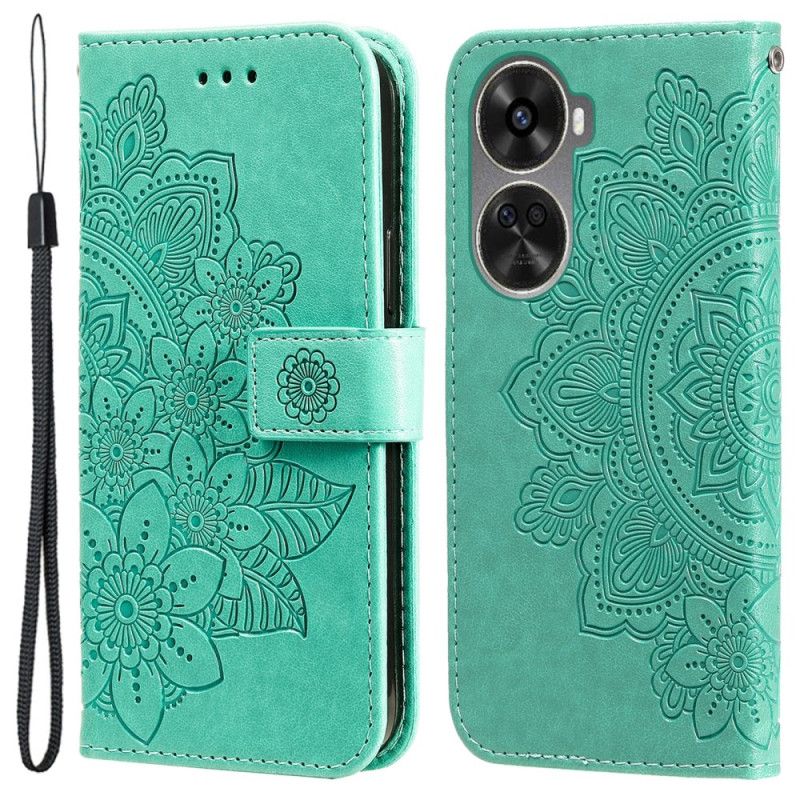 Etui Folio Do Huawei Nova 12 Se Kwiatowy Wzór Z Paskiem